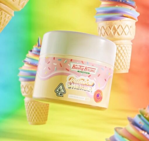 Kushy Kreme Live Resin Sugar | Rainbow Sherbet he Rainbow Sherbet strain shines when extracted as live resin sugar. Its full-bodied terpene profile and high