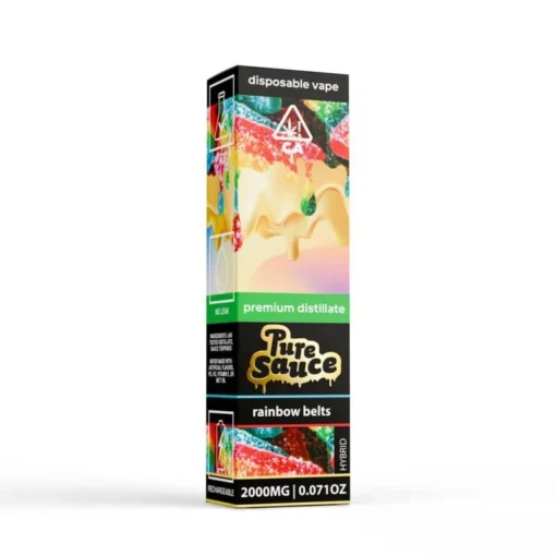 disposable flavors, pure sauce disposable not hitting, pure sauce disposable pen, pure sauce disposable review pure-sauce-carts- -rainbow-beltshybrid